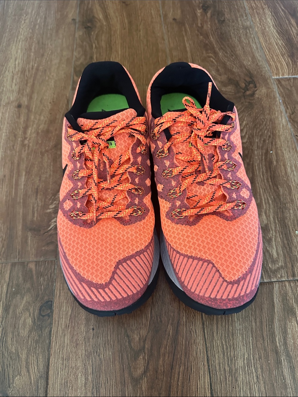 Nike Orange and Black Mesh Running Shoes